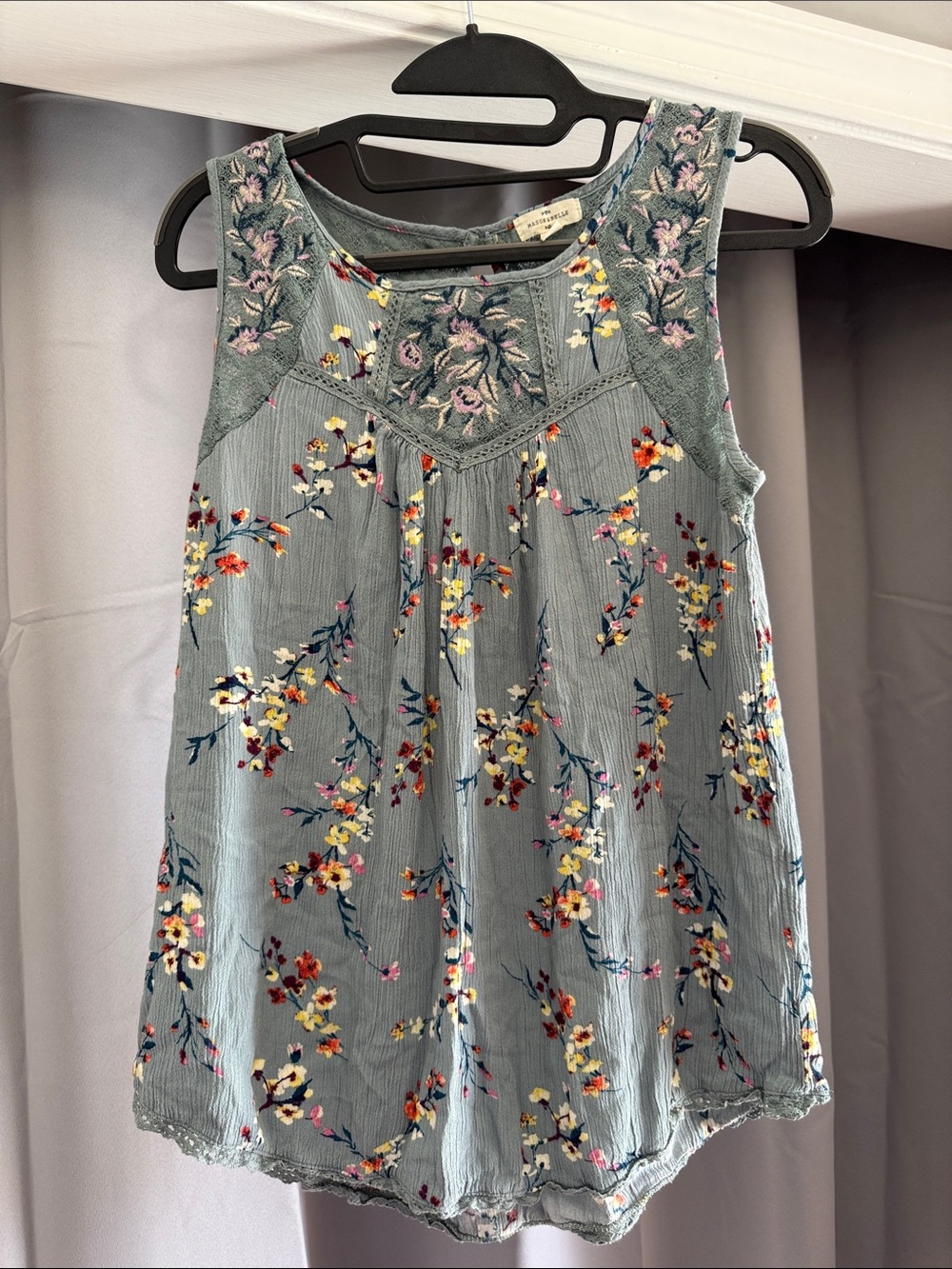 Mason & Belle Floral Embroidered Tank Top